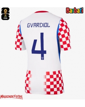 Croația Josko Gvardiol #4 Tricou Fotbal Replică Mondial 2026 Barbati Acasa Croația Josko Gvardiol #4 Tricou Fotbal Replică Mondial 2026 Barbati Acasa